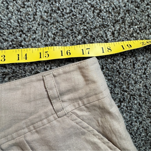 NWOT Brochu Walker Tan Linen Pleated Bermuda Shorts, Size 12 34" Waist - Picture 5 of 7